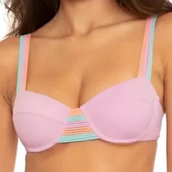 Isabella Rose Lavender Lucca Bikini Top Sz D-Cup NWT - Picture 1 of 12
